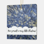 Élégant Arbres blancs Carré ornement de Noël (Gauche)