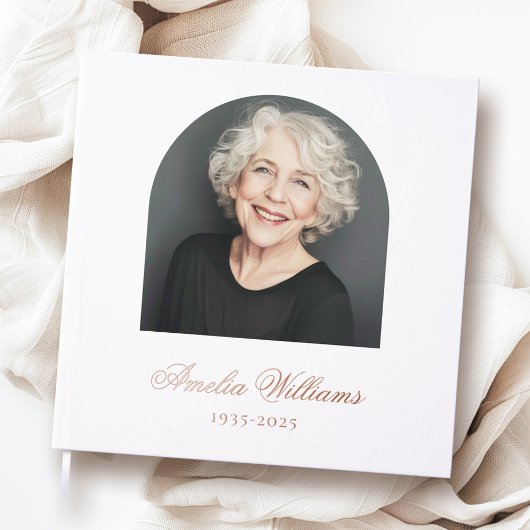 Elégant arc amoureux mémoire funéraire photo mémor