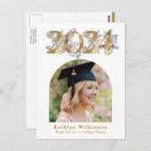 Elégant Arc de script or photo GRAD Invitation (Devant / Derrière)