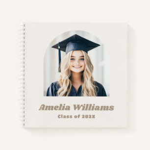 Elégant arc diplômé photo rétro nom livre d'invité