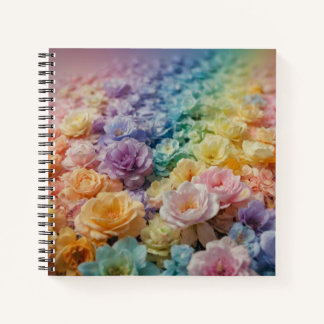 Élégant arc-en-ciel floral spirale Carnet unique