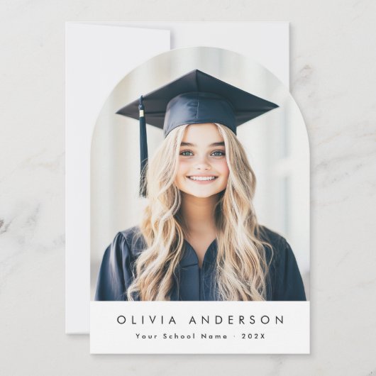 Elégant arc moderne faire-part de graduation photo (Devant)