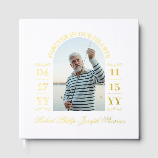 Elégant Arc Or Photo Pour Toujours Dans Nos Coeurs (Recto)