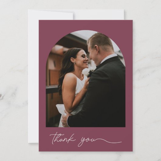 Elégant Arc Photo Bijou Tone Mariage Merci (Devant)