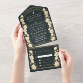 Elegant Arch Art Nouveau Wedding All In One Uitnodiging (Afscheurbaar)