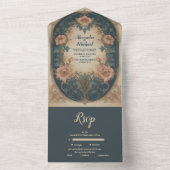 Elegant Arch Art Nouveau Wedding All In One Uitnodiging (Binnen)