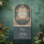 Elegant Arch Art Nouveau Wedding All In One Uitnodiging
