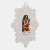 Elegant Arch Christmas Photo Light Holly Pattern Ornament Kaart (Rechts)