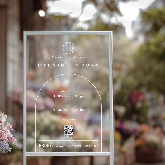 Elegant Arch Company Logo Code QR Horaires d'ouver