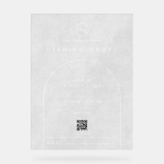 Elegant Arch Company Logo QR code openingstijden Acryl Bord (Voorkant)