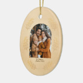 Elegant Arch Family Photo and Leaves Christmas Keramisch Ornament (Links)