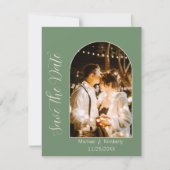 Elegant Arch-foto met script Save The Date (Voorkant)