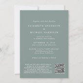 Elegant Arch Foto QR Code Sage All in One Weddensc Kaart (Achterkant)