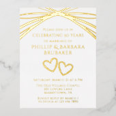 Elegant Arch Golden 50th Wedding Jubileum Party Folie Uitnodiging Briefkaart (Voorkant)