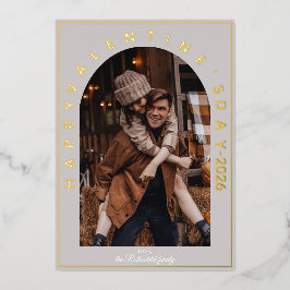 Elegant Arch Happy Valentine's Day Photo Folie Feestdagenkaart