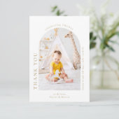 Elegant Arch Hartelijk dank Grafisch Baby shower H Bedankkaart (Staand voorkant)