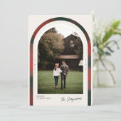 Elegant Arch Modern Holiday met kerstkaart (Staand voorkant)