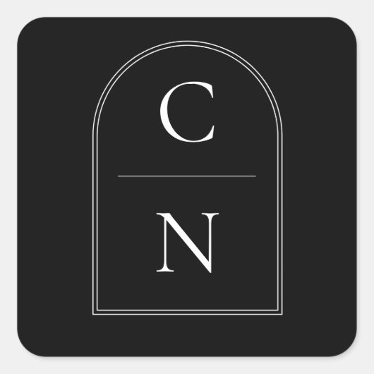 Elegant Arch Monogram Envelope Seals Vierkante Sticker (Voorkant)