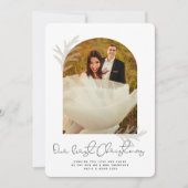 Elegant Arch | ONZE EERSTE CHRISTMAS Modern Spruce Feestdagenkaart (Voorkant)