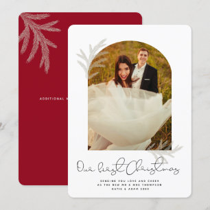 Elegant Arch   ONZE EERSTE CHRISTMAS Modern Spruce Feestdagenkaart