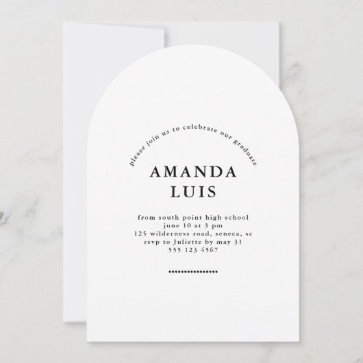 Elegant Arch Photo Afstuderen Kaart (Achterkant)