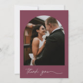 Elegant Arch Photo Jewel Tone Weddenschap Bedankt (Voorkant)