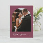 Elegant Arch Photo Jewel Tone Weddenschap Bedankt (Staand voorkant)