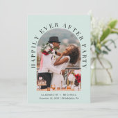 Elegant Arch Photo Mint Wedding Reception Kaart (Staand voorkant)