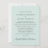 Elegant Arch Photo Mint Wedding Reception Kaart (Achterkant)
