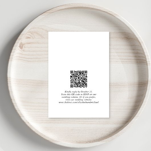 Elegant Arch Photo QR Code Weddenschap RSVP Kaartje