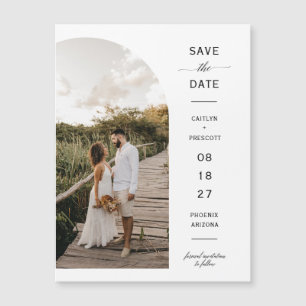 Elegant Arch Photo Save the Date Magnetic Kaart