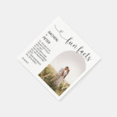Elegant Arch Photo Script White Facts Weddenschap Servet (Hoek)