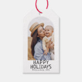 Elegant Arch Photo Winter Holiday Cadeaulabel (Voorkant)