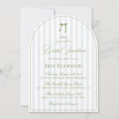 Elegant Arch Sage Green & Blue Bridal Luncheon Kaart (Voorkant)