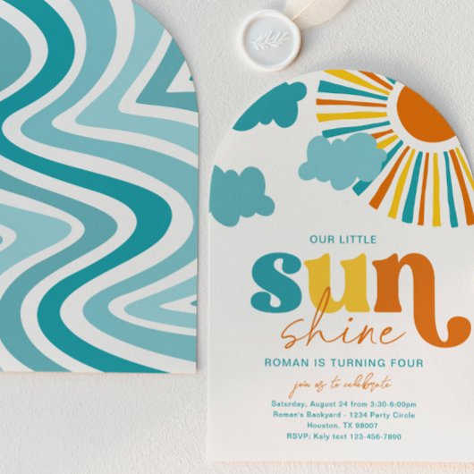 Elegant Arch Sun Birthday Invitation