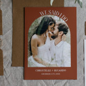 Elégant Arch Terracotta elopemente faire-part