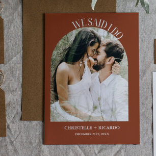 Elégant Arch Terracotta elopemente faire-part