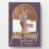 Elegant Arch Wedding Photo Paars Fotoplaat (voorkant)