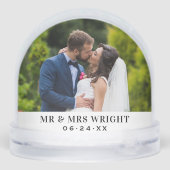 Elegant Arch Wedding Photo Snow Globe (Arrière)
