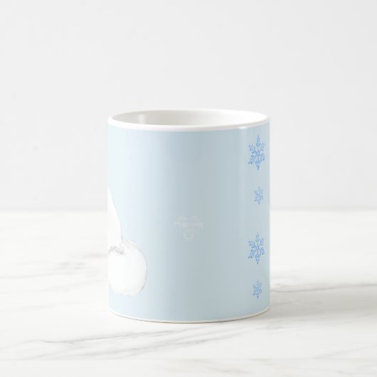 Elegant Arctic Fox with Snowflake Design Mug (Centre)