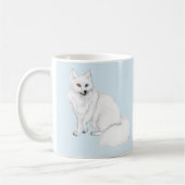 Elegant Arctic Fox with Snowflake Design Mug (Gauche)
