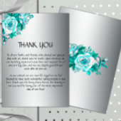 Elégant Argent et Aqua Rose Merci Mariage
