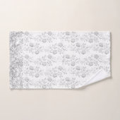 Élégant Argent Floral Glittery Glam Ensemble de se (Serviette à main)