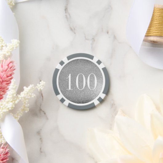 Elegant argent parties scintillant casino jetons j (Mariage)