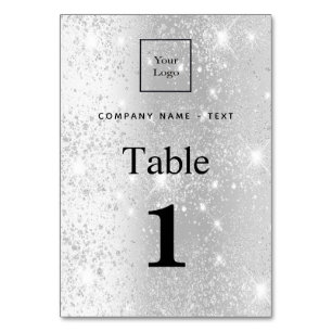 Élégant argent parties scintillant numéro de table