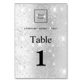 Élégant argent parties scintillant numéro de table (Dos)