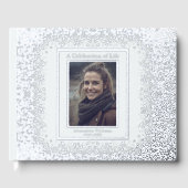 Elégant Argent Real Foil Funeral Livre d'invités P (Recto)