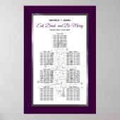 Élégant Argent Violet Mariage Tableau de siège (Devant)