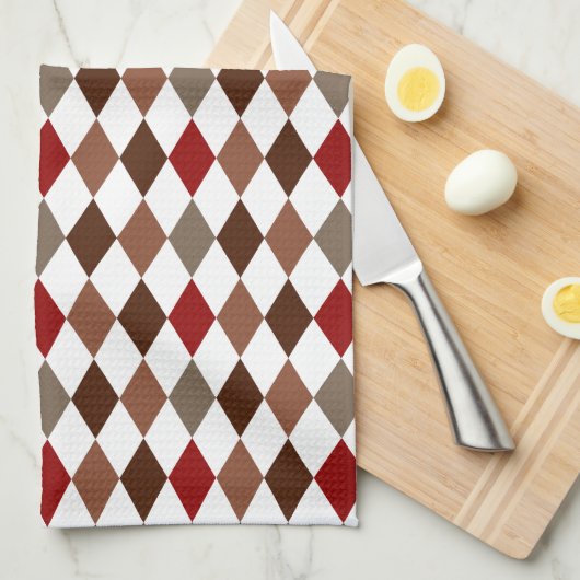 Elegant Argyle Diamond Pattern Theedoek (Quarter Fold)