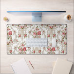 Élégant Arrière - plan Floral-Blanc Rococo<br><div class="desc">Elégant,  romantique et orné de style vintage Rococo floral continu avec roses roses roses et défilement décoratif sur arrière - plan blanc.</div>